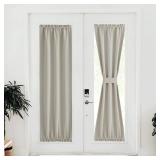 Blackout Door Curtains, Thermal Insulated Elegance French Door Curtains for Privacy, Room Darkening Window Covering for Doorway, Natural, 25 W x 80" L, 1 Panel - Retail: $19"