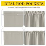 Blackout Door Curtains, Thermal Insulated Elegance French Door Curtains for Privacy, Room Darkening Window Covering for Doorway, Natural, 25 W x 80" L, 1 Panel - Retail: $19"