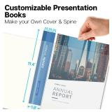 Presentation Binder 24-Pocket, Displays 48 Pages, 8.5x11 Portfolio Binder with Plastic Sleeves, Storage and Organizer for Documents, Certificates, Projects, Photos (3 Pack, Ivory) - Retail: $24