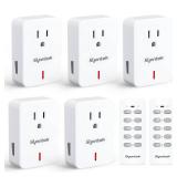 Remote Control Outlet Wireless Light Switch for Household Appliances, Expandable Remote Light Switch Kit, Up to 100 ft Range, White (4 Outlets + 2 Remotes) - Retail: $20