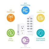 Remote Control Outlet Wireless Light Switch for Household Appliances, Expandable Remote Light Switch Kit, Up to 100 ft Range, White (4 Outlets + 2 Remotes) - Retail: $20