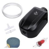 Aquarium Air Pump Adjustable Quiet Oxygen Aerator Pump with Air Stone Airline Tubing Check Valve and Connector Accessories for Small Fish Tanks Ponds (missing air stone) - Retail: $15