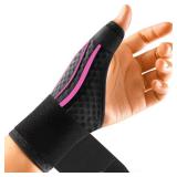 Stable Thumb Brace Right Hand Left Hand for Arthritis Pain and Support, Thumb Splint for Trigger Thumb, Wrist Brace with Thumb Support for Tendonitis, De Quervains Tenosynovitis, Pink Right M - Retail