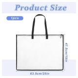 Art Portfolio Bag, 19 x 25 Inch Portfolio Folder for Artwork Large Art Portfolio Case Clear Mesh Storage Bags with Handle and Zipper for Posters, Bulletin Boards, Scrapbooks, Keepsake, Art Supplies - 