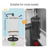 Hand Towel Holder Stand, Matte Black Standing Towel Racks for Bathroom, Stainless Steel Free Standing Towel Rack, Towel Bar Kitchen Vanity Countertops Decor - Retail: $20