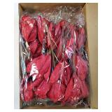 20 Pcs Christmas Velvet Poinsettia Flowers Ornaments 6.3Inch Glitter Artificial Magnolia Flower Christmas Tree Ornament with Stem for Xmas Tree Decorations Wedding Decor Supplies(Burgundy)