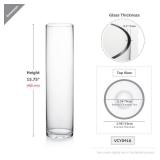 Thick Weighted Tall Clear Cylinder Glass Vases, 4 W x 16" H, Flower Arrangement Floating Candle Holders Wedding Centerpieces Event Floral Container Accent Home Decor, 1 Piece. Needs to be Cleaned. Has
