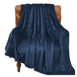 BEDELITE Fleece Blanket Twin Size Navy Blue Throw Blankets for Couch & Bed, Luxury Plush Cozy Fuzzy Blanket 60x80 inches, Super Soft Warm Lightweight Throw Blanket for Travel Camping, Color Gray. - Re