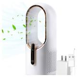 Desk Fan Bladeless, 11.8 Inch Office Fan Small, Quiet, 3 Speed Adjustment, Touch Control, Easy to Clean, Desk Fans Small Quiet, Ideal for Office, Living Room, Bedroom - Retail: $43