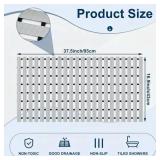 Weighted Non Slip Bathtub Mat, Textured TPE Bath Mat for Textured Bathtub and Shower Surfaces, Without Suction Cups Doesn