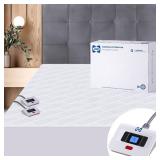 Sealy Heated Mattress Pad Queen Size 60x80 Inch | Luxury Quilted Waterproof Electric Mattress Cover with 10 Heat Setting Dual Controller & 1-12 Hours Auto Shut Off | Fit Up to 17 Deep Pocket - Retail: