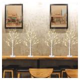 Easter Decorations for The Home, 2FT Easter Tree with LED Lights, Warm White Tree Lamp, Fairy Light Spirit Tree for Room Inside Fireplace Decor, Battery Powered, Timer (4PK) - Retail: $30
