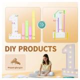 4FT Marquee Numbers, Light Up Numbers for 1st 21st Birthday Decorations, light up letters Anniversary Party Decor, Mosaic Numbers for Balloons Number 1, Pre-Cut Foam Board Kit - Retail: $30