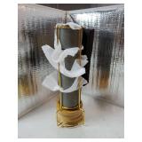 LUKA Porcelain Espresso Cup with Saucer and Metal Stand, 4 Ounce Stackable Ceramic Demitasse Espresso Mugs Cups Set for Latte, Specialty Coffee Drinks, Cafe Mocha, Tea - Set of 4, Gray - Retail: $34