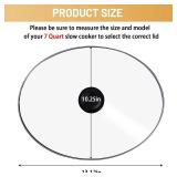 Oval Glass Lid 7 Quart Replacement for 7qt Slow Cooker SCV700SS Crock Pot Lid and for Hamilton Beach Slow Cooker SCV700, 33474G, SCV700-KC, SCV700SS Replacement Oval 7 Quart Lids 13.12L x10.25"W - Ret