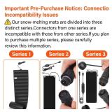 3 Pcs Heated Snow Melting Mats, 10 x 30 in No-Slip Rubber Heated Outdoor Mats, Snow and Ice Melting Mats for Winter Outdoor Stairs, Steps, Doorways, Walkways, Driveway, 2 in/h Melting Speed - Retail: 