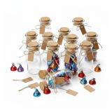 Otis Classic Small Glass Jars with Lids Set of 12 Mini Glass Bottles with Corks for Halloween Decorations Fall Decor Wedding & Party Favors, Halloween DIY Crafts, Potions, Spices & Candy, 3.4 oz - Ret