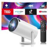 Projector with WiFi and Bluetooth, Mini Projector, 4K 1080P Support Portable Wireless Movie Projectors 220° Rotatable 130