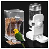 No Mess Bird Feeder Water Dispenser Set, Parakeet Cage Accessories, Bird Feeder and Waterers in Cage for Cockatiels, Finches, Lovebirds, Budgies, Canaries - Retail: $18