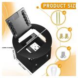 1 Pcs Recessed Floor Outlet 4. 72 x 4. 72" x 3. 94" 2-Gang with 4. 8a USB Chargers 20 Amp Floor Receptacles Round Hidden Outlet Kit Electrical Waterproof Box, Etl Listed (Black) - Retail: $63"