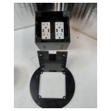 1 Pcs Recessed Floor Outlet 4. 72 x 4. 72" x 3. 94" 2-Gang with 4. 8a USB Chargers 20 Amp Floor Receptacles Round Hidden Outlet Kit Electrical Waterproof Box, Etl Listed (Black) - Retail: $63"