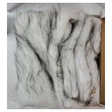 Black White Decorative Throw Pillow Covers 22x22 Inch Set of 2,Soft Fluffy Faux Fox Fur Textured Cushion Case, Modern Home Decor for Couch Living Room - Retail: $43