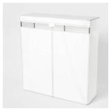 60" Wide Covered Storage Closet White - Brightroom: Portable Garment Rack, Steel Frame, Adult Assembly Required
