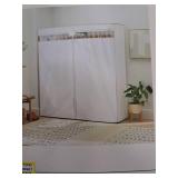 60" Wide Covered Storage Closet White - Brightroom: Portable Garment Rack, Steel Frame, Adult Assembly Required