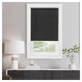 Cordless Light Filtering Mini Blind - 32 Inch Width, 72 Inch Length, 1" Slat Size - Black - Cordless GII Morningstar Horizontal Windows Blinds for Interior by Achim Home Decor