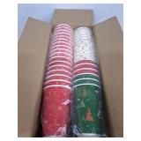 50 Pack 16 oz Christmas Disposable Coffee Cups with Snap-on Lids
