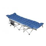 Portable Fold Up Camping Bed Blue/Grey