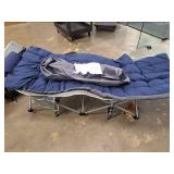 Portable Fold Up Camping Bed Blue/Grey