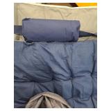 Portable Fold Up Camping Bed Blue/Grey