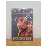 Funny Farm & Cat Metal Signs - Set of 2