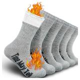 Time May Tell Mens Merino Wool Hiking Socks- Light Grey (3 pairs), US Size 9-13