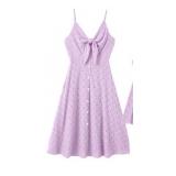 Eyelet Lace Midi Sundress- Purple Size: XL