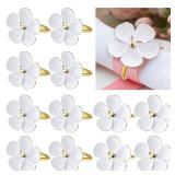 12pcs White Flower Napkin Rings