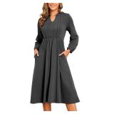 Vintage Inspired Grey Dress Size: M