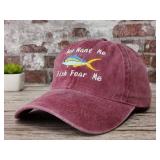 Men Want Me Fish Fear Me Hat-Burgundy