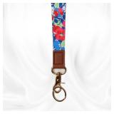 Neck Lanyard for Keys, Wallets and ID Badge Holders (Blue-pattern, 1)