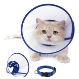 5 Count of Sufisat Cat Cone Recovery Collar, Adjustable Elizabethan Collar for Neck Girth 7.5