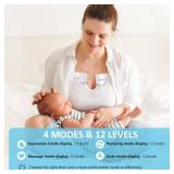 Hands Free Breast Pump, Wearable/Portable Breast Pumps with 4 Modes & 12 Levels 24mm Flange, 2 Pack