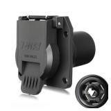 ISINLASSO USCAR to 7 Way Trailer Plug Adapter, Heavy Duty Waterproof Trailer Connector with Spring-Loaded Cover & Twist Lock Design, Fits Trucks, SUVs, RVs with USCAR Tow Harness