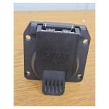 ISINLASSO USCAR to 7 Way Trailer Plug Adapter, Heavy Duty Waterproof Trailer Connector with Spring-Loaded Cover & Twist Lock Design, Fits Trucks, SUVs, RVs with USCAR Tow Harness