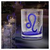Culver 22k Gold Rim Leo Astrological Zodiac Sign Double Old Fashioned Glass, 13.5-Ounce (Single Glass) (Leo) July 23-August 22