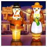 2 Pack 6ft Thanksgiving Inflatables with Built-in LEDs