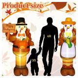 2 Pack 6ft Thanksgiving Inflatables with Built-in LEDs