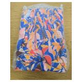 Summer Boho Floral Maxi Dress with Pockets  (Blue Size: M)