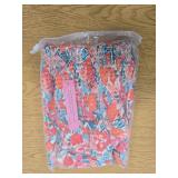 Summer Boho Floral Maxi Dress with Pockets (Orange,XS)