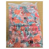 Summer Boho Floral Maxi Dress with Pockets (Orange,S)